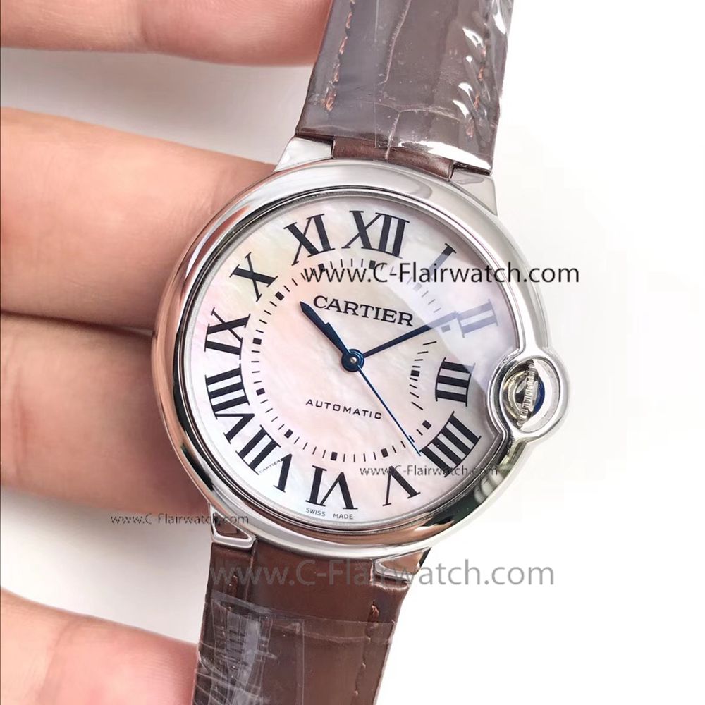 Fake Ballon Bleu Cartier Automatic Men Watch Pink MOP Dial